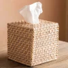 Graham & Green Rattan Square Tissue Box Holder