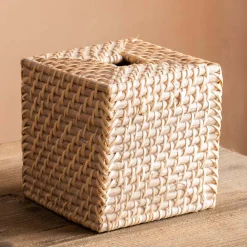 Graham & Green Rattan Square Tissue Box Holder