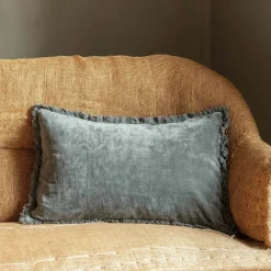 Graham & Green Rectangular Stonewashed Velvet Cushions