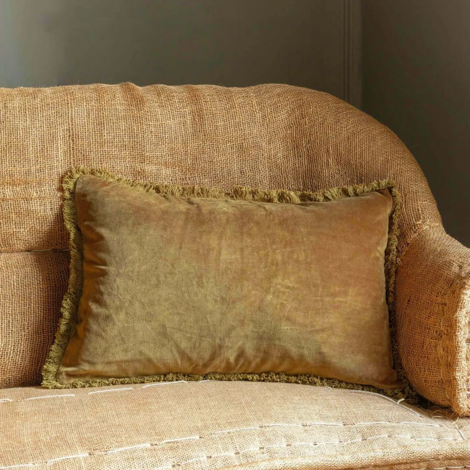 Graham & Green Rectangular Stonewashed Velvet Cushions