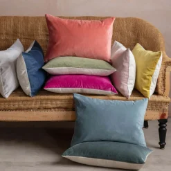 Graham & Green Rectangular Velvet and Linen Backed Cushions