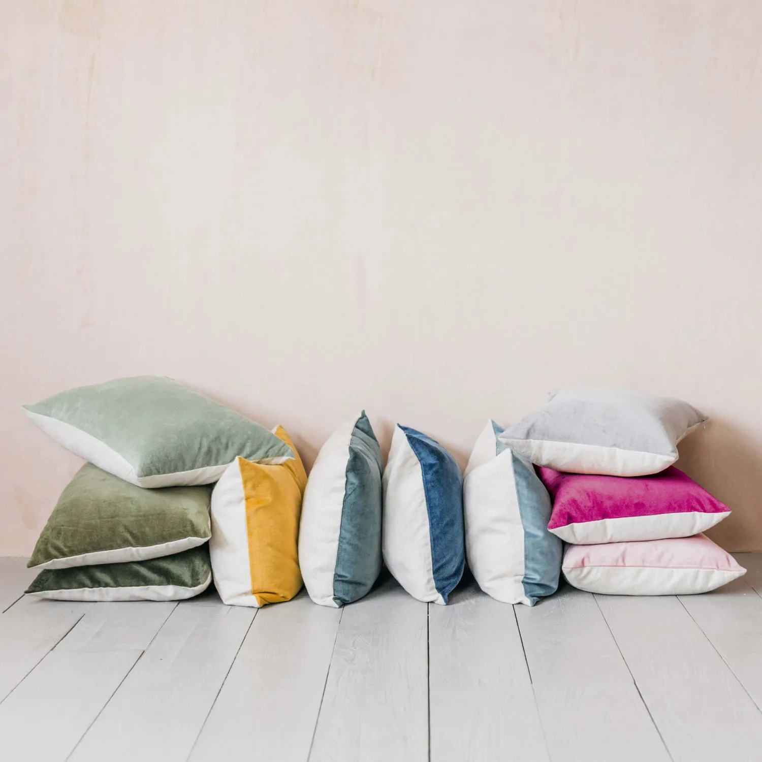 Graham & Green Rectangular Velvet and Linen Backed Cushions