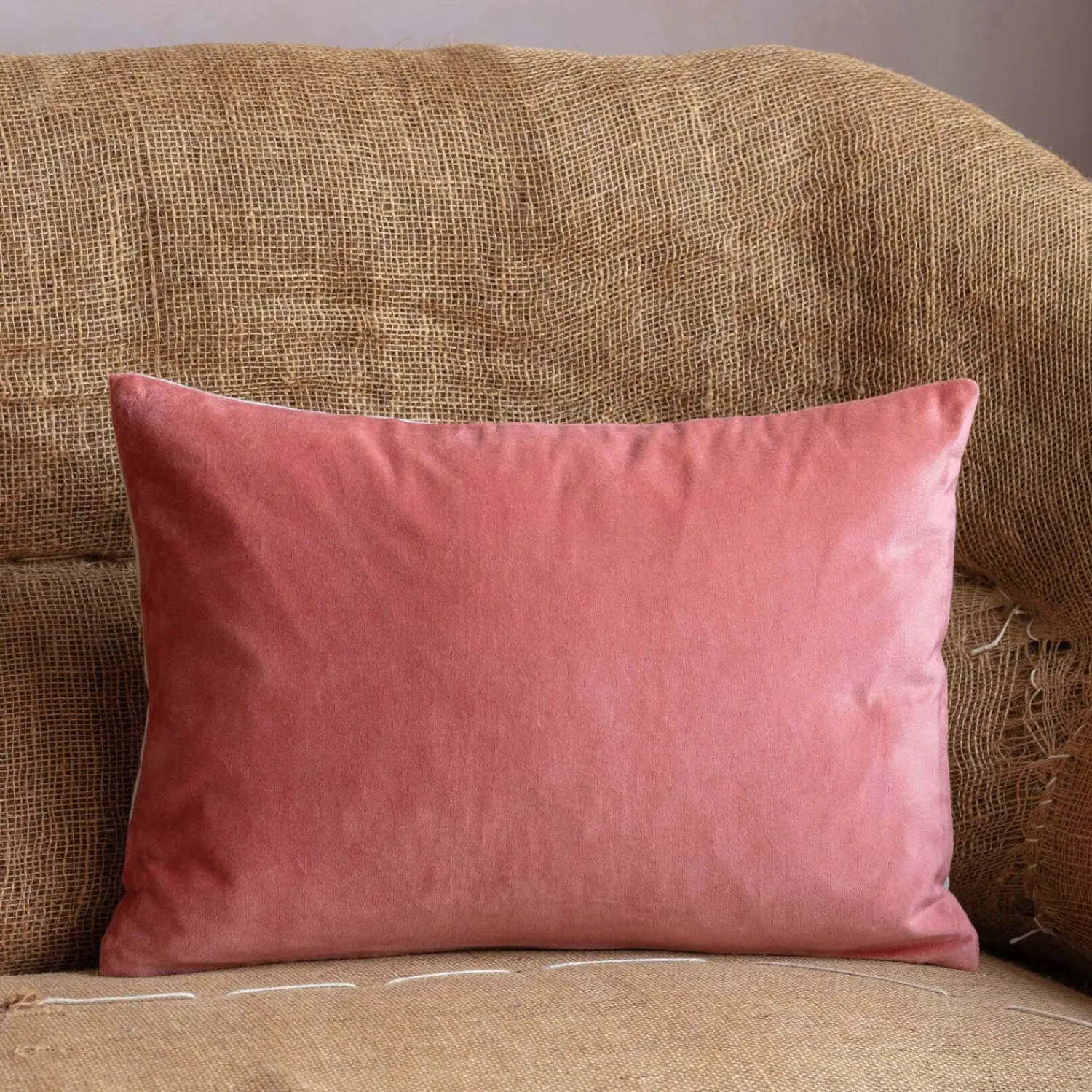 Graham & Green Rectangular Velvet and Linen Backed Cushions