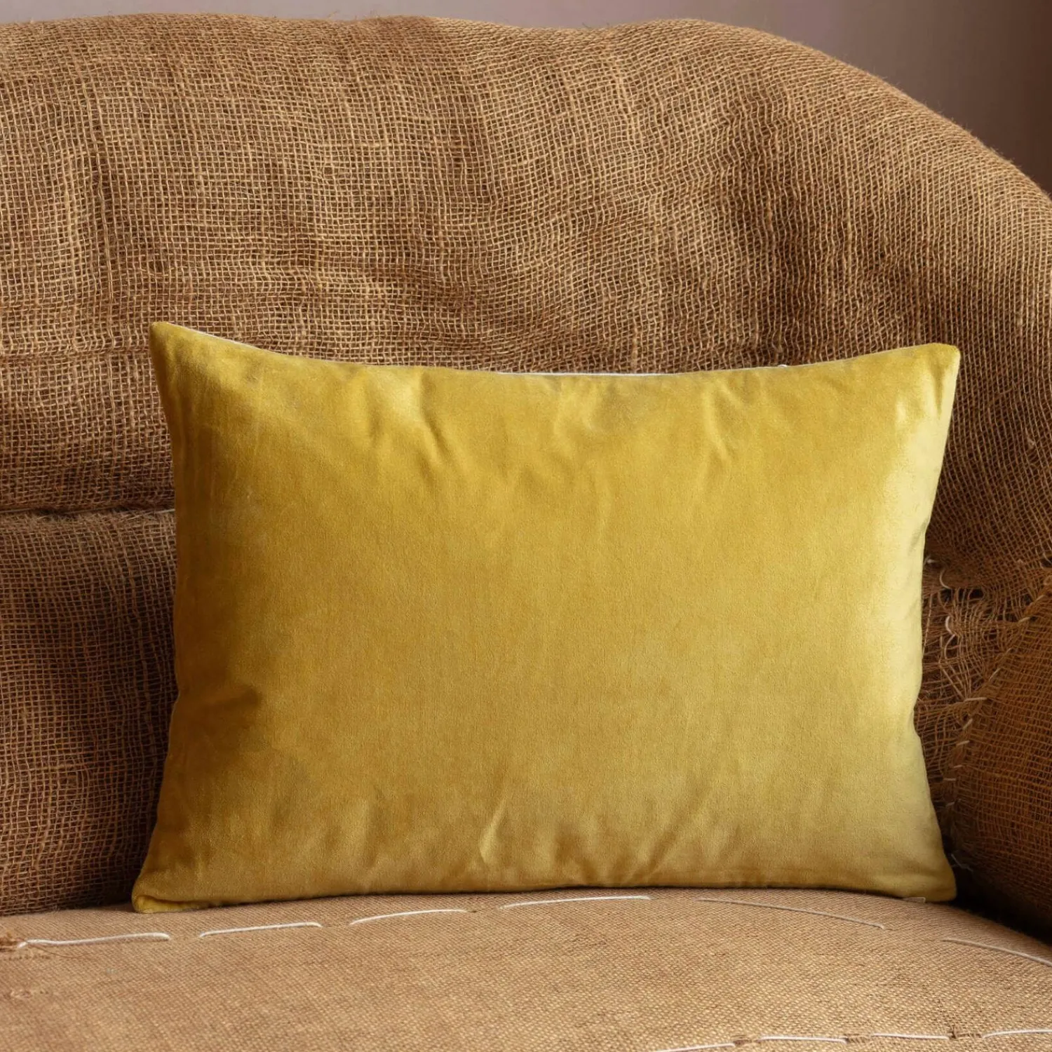 Graham & Green Rectangular Velvet and Linen Backed Cushions