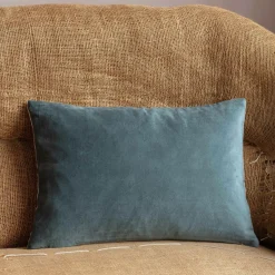 Graham & Green Rectangular Velvet and Linen Backed Cushions