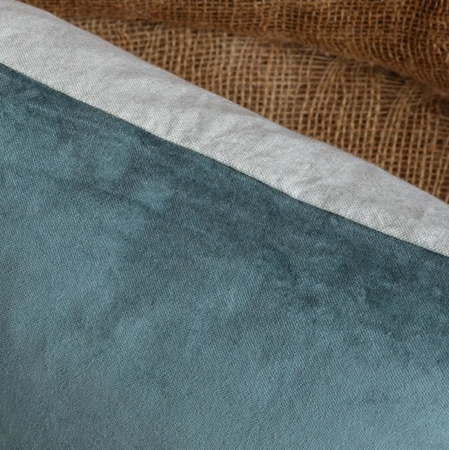 Graham & Green Rectangular Velvet and Linen Backed Cushions
