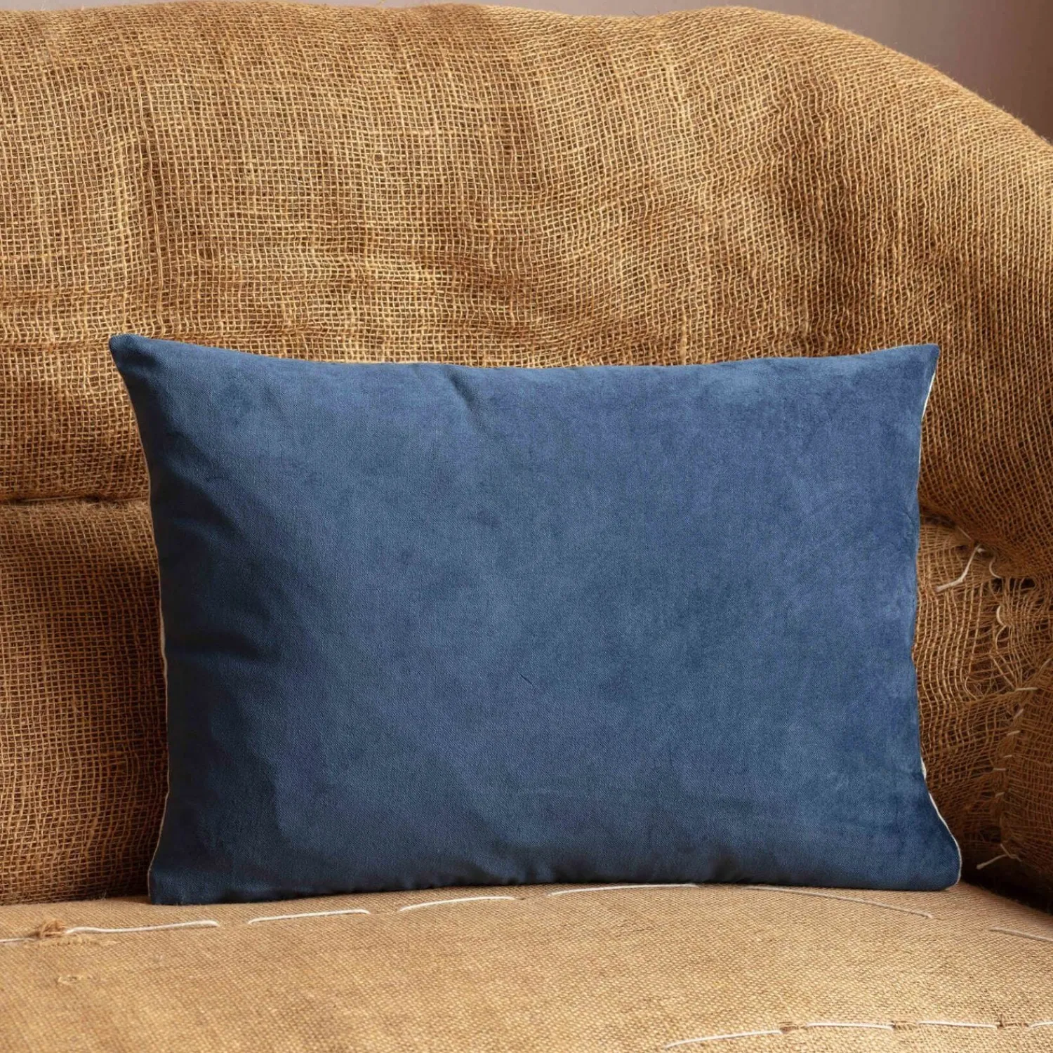Graham & Green Rectangular Velvet and Linen Backed Cushions