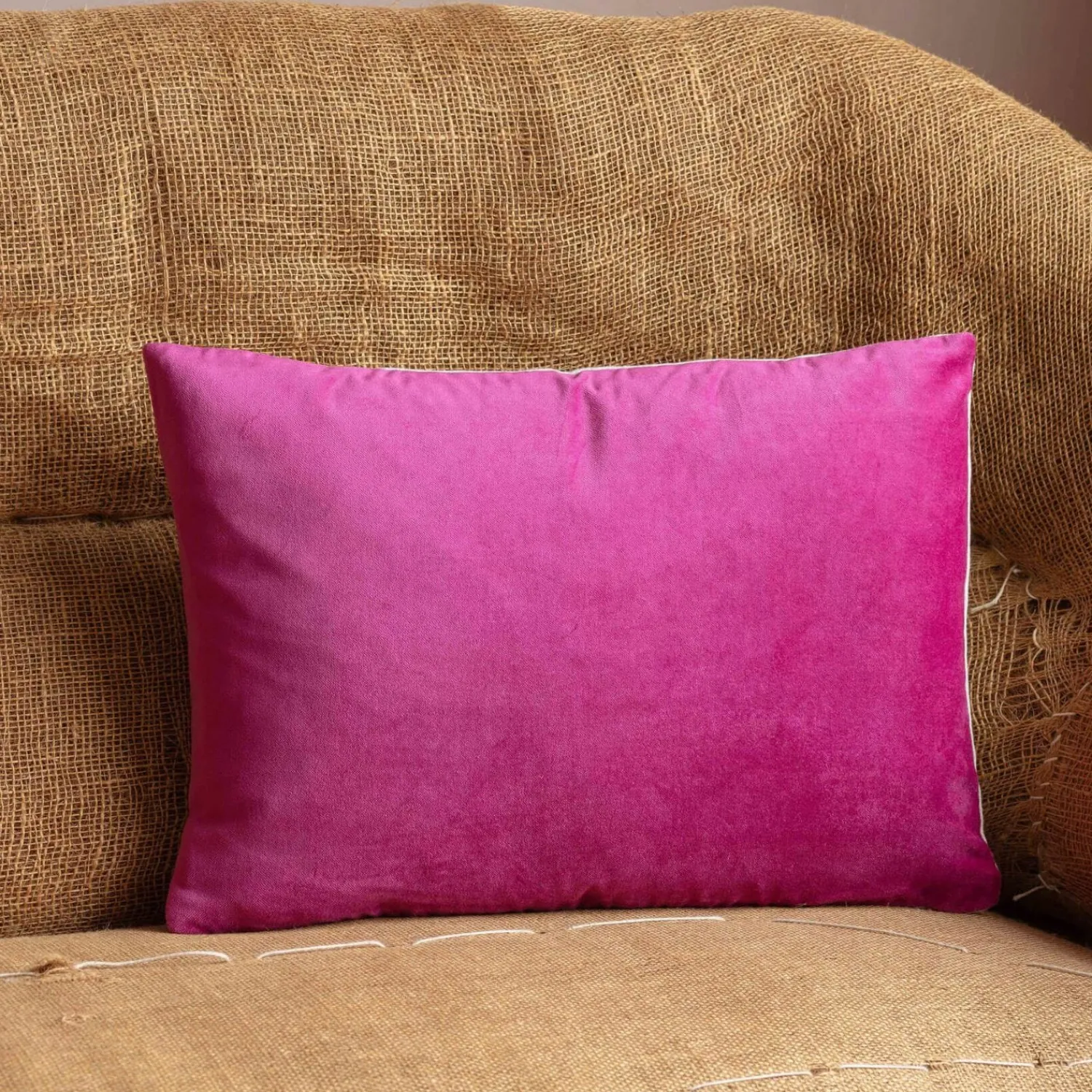 Graham & Green Rectangular Velvet and Linen Backed Cushions
