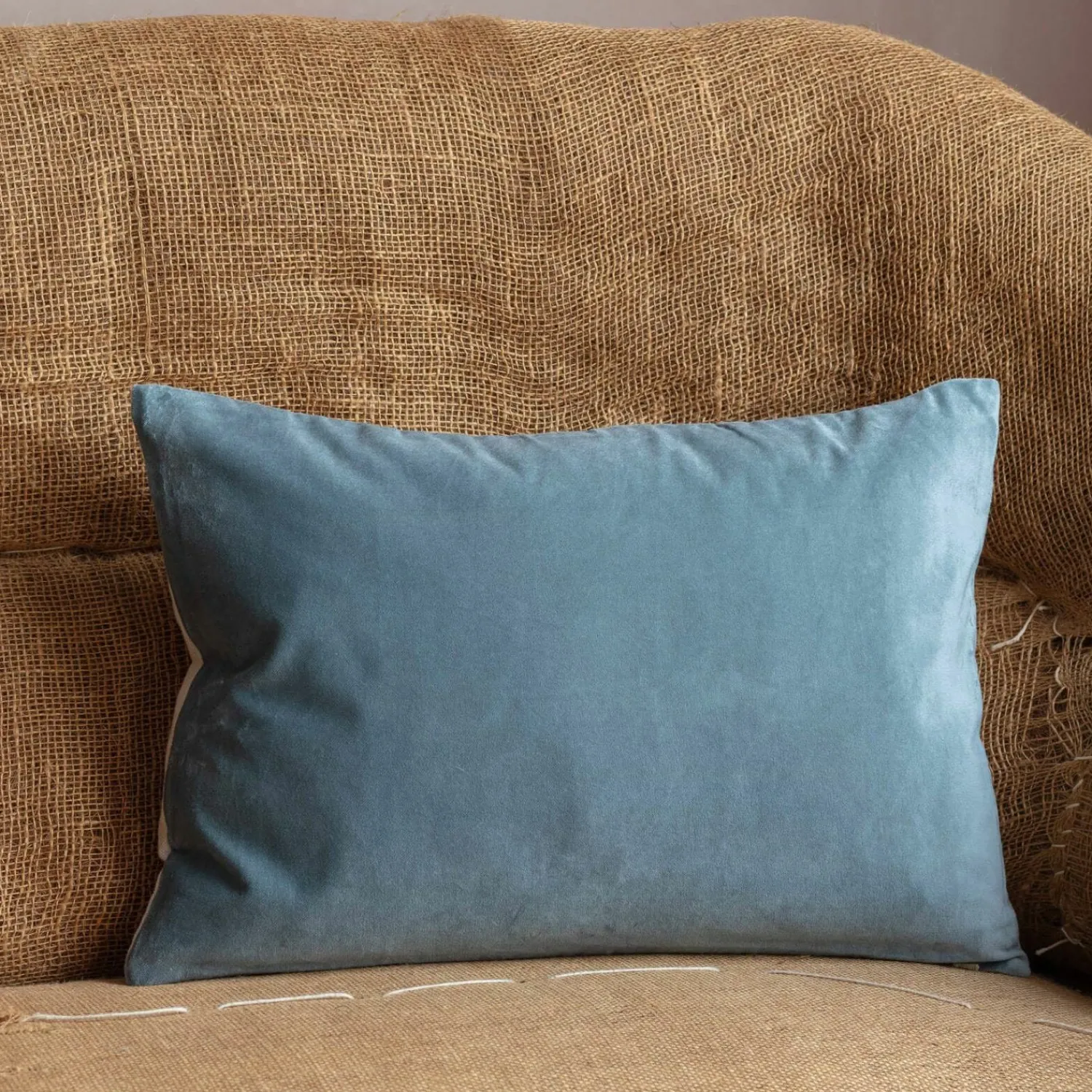 Graham & Green Rectangular Velvet and Linen Backed Cushions