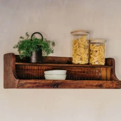 Graham & Green Recycled Wood Two Tier Shelf 80cm