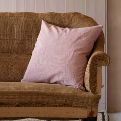 Graham & Green Red Narrow Stripe Square Cushion