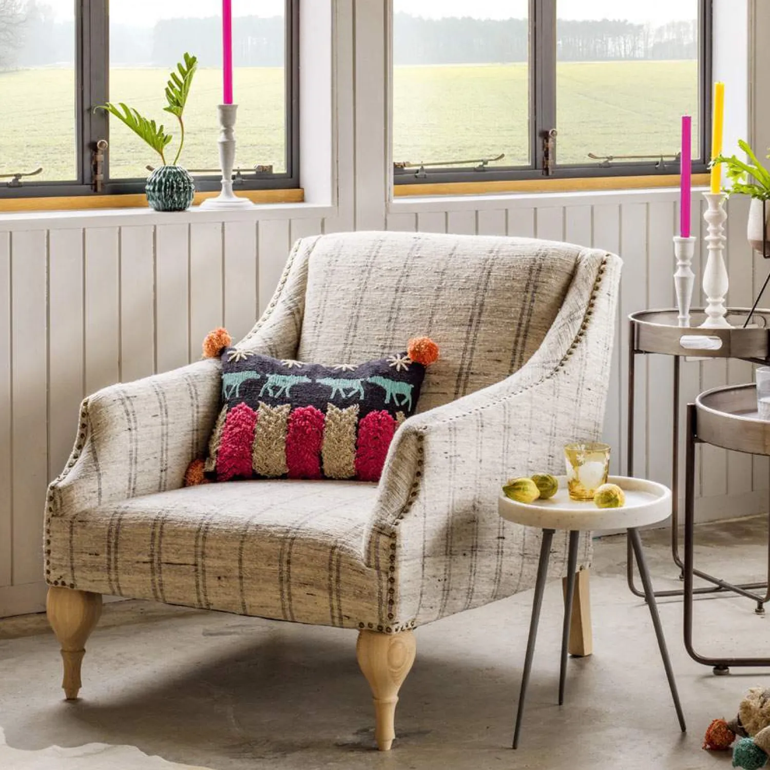 Graham & Green Renée Linen Stripe Armchair
