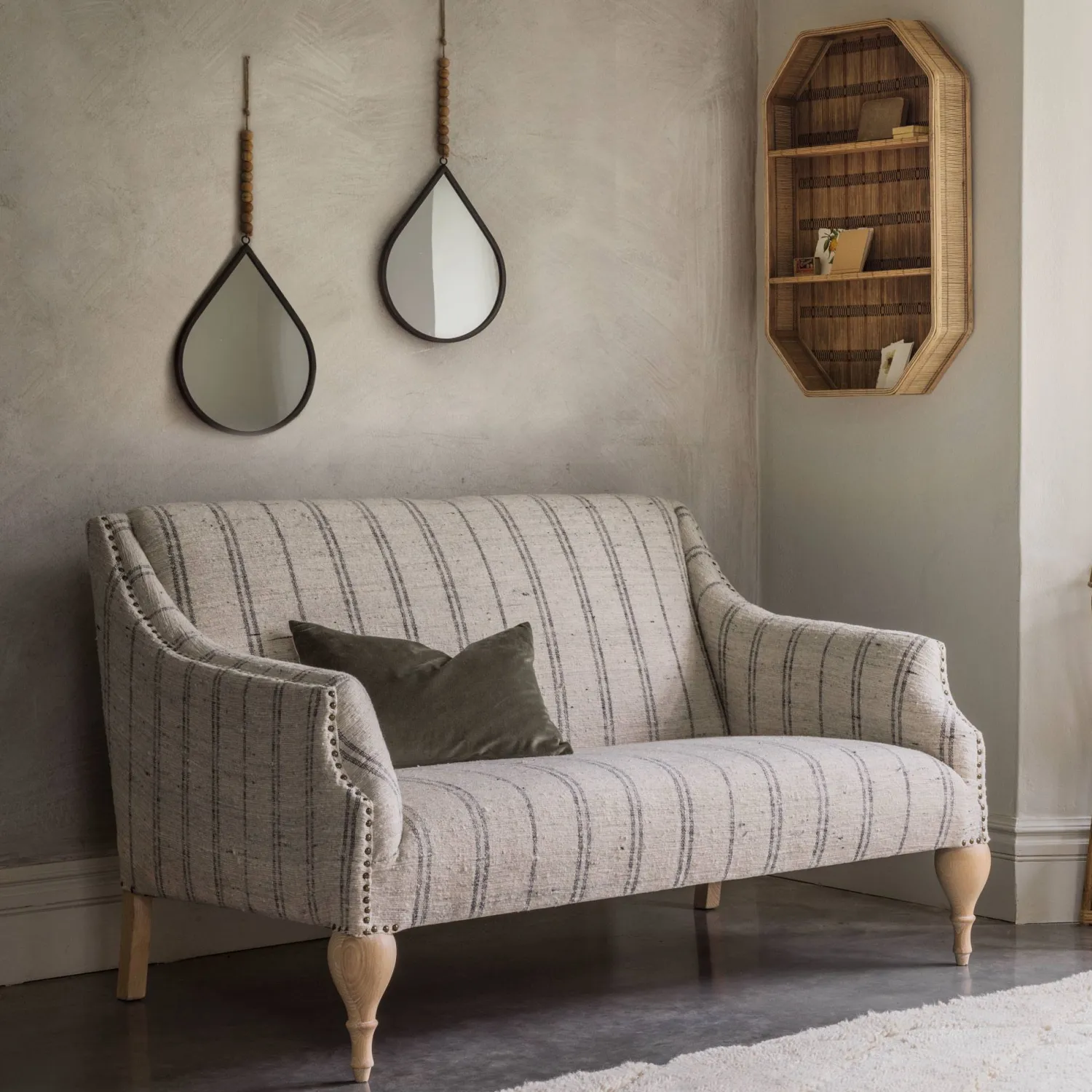 Graham & Green Renée Linen Stripe Two Seater Sofa