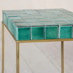 Graham & Green Rhia Green Tile Side Table