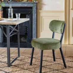 Graham & Green Rigby Moss Green Velvet Chair