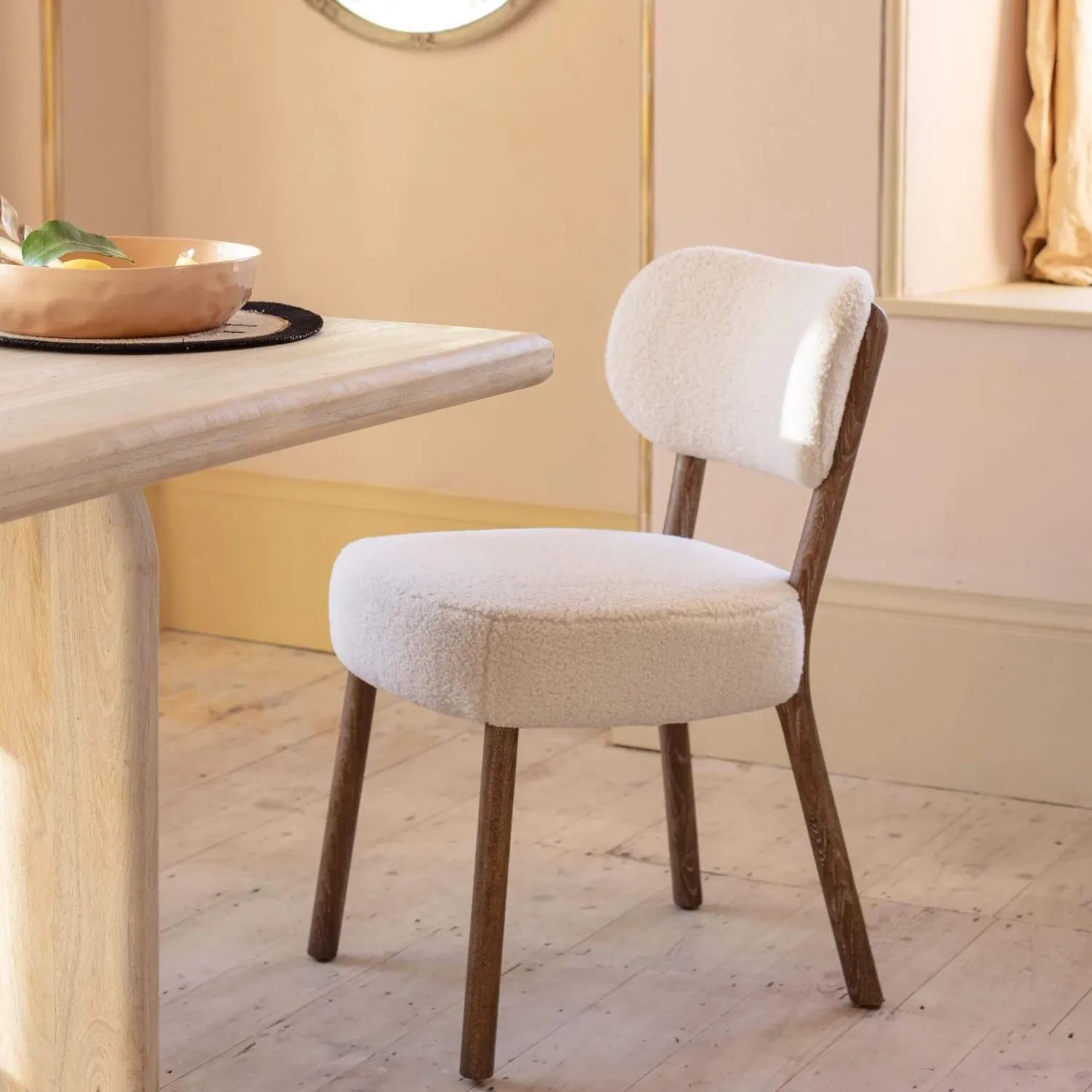 Graham & Green Rigby White Bouclé Chair
