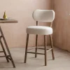 Graham & Green Rigby White Bouclé Kitchen Stool
