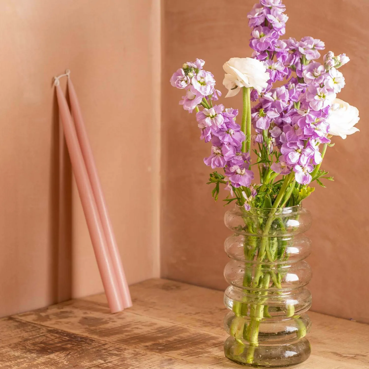 Graham & Green Ringed Speckled Glass Vase