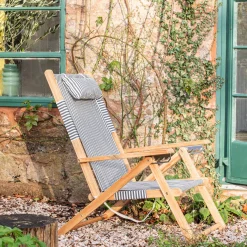 Graham & Green Riviera Navy Stripe Deck Chair