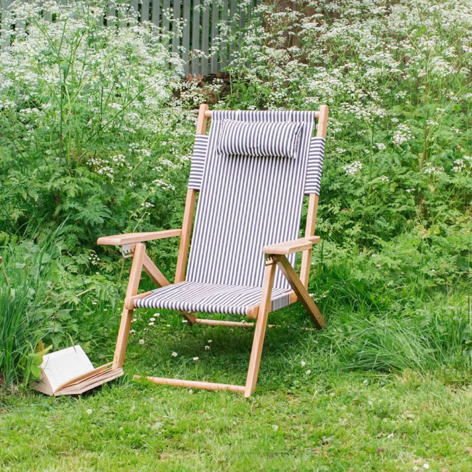 Graham & Green Riviera Navy Stripe Deck Chair