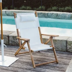 Graham & Green Riviera White Deck Chair