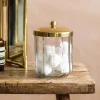 Graham & Green Rosalie Antique Gold Glass Storage Container