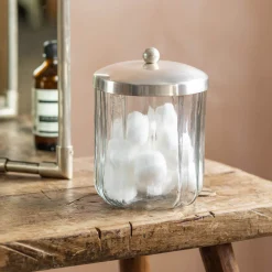 Graham & Green Rosalie Antique Silver Glass Storage Container