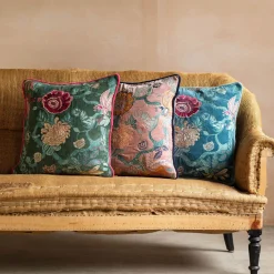 Graham & Green Rosalind Embroidered Square Cushions