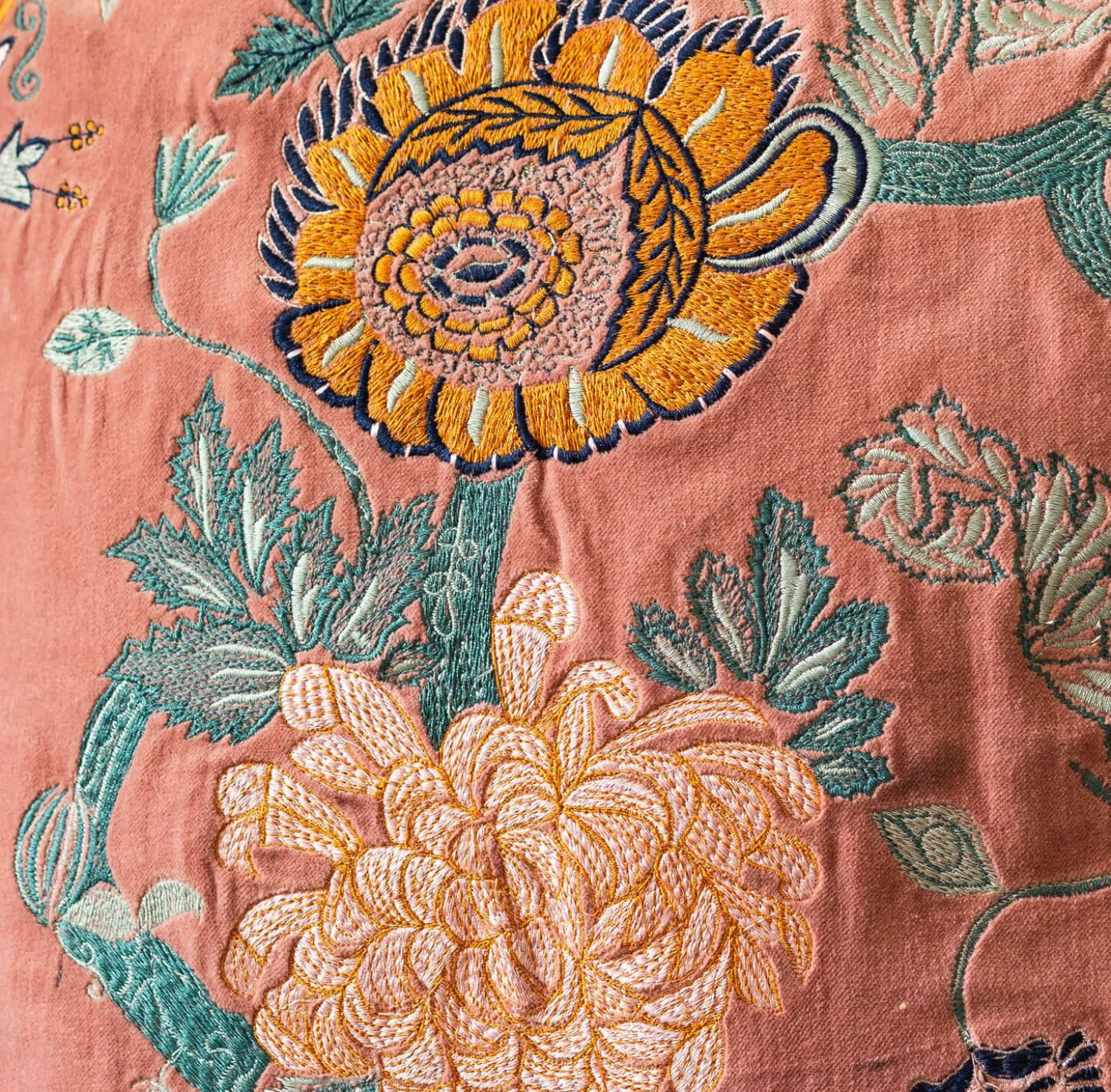 Graham & Green Rosalind Embroidered Square Cushions