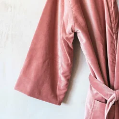 Graham & Green Rose Velvet Kimono Dressing Gown - Large/Extra Large