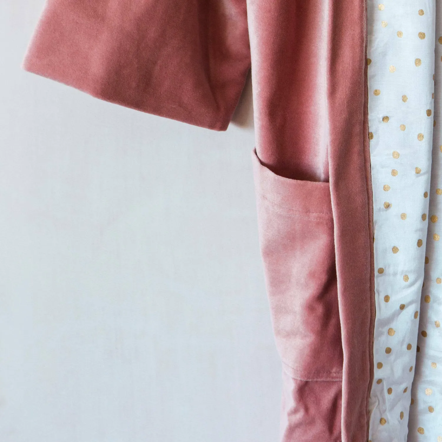Graham & Green Rose Velvet Kimono Dressing Gown - Large/Extra Large