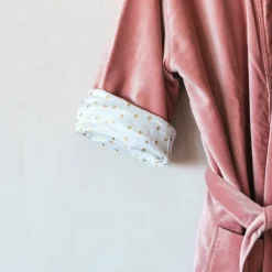 Graham & Green Rose Velvet Kimono Dressing Gown - Large/Extra Large