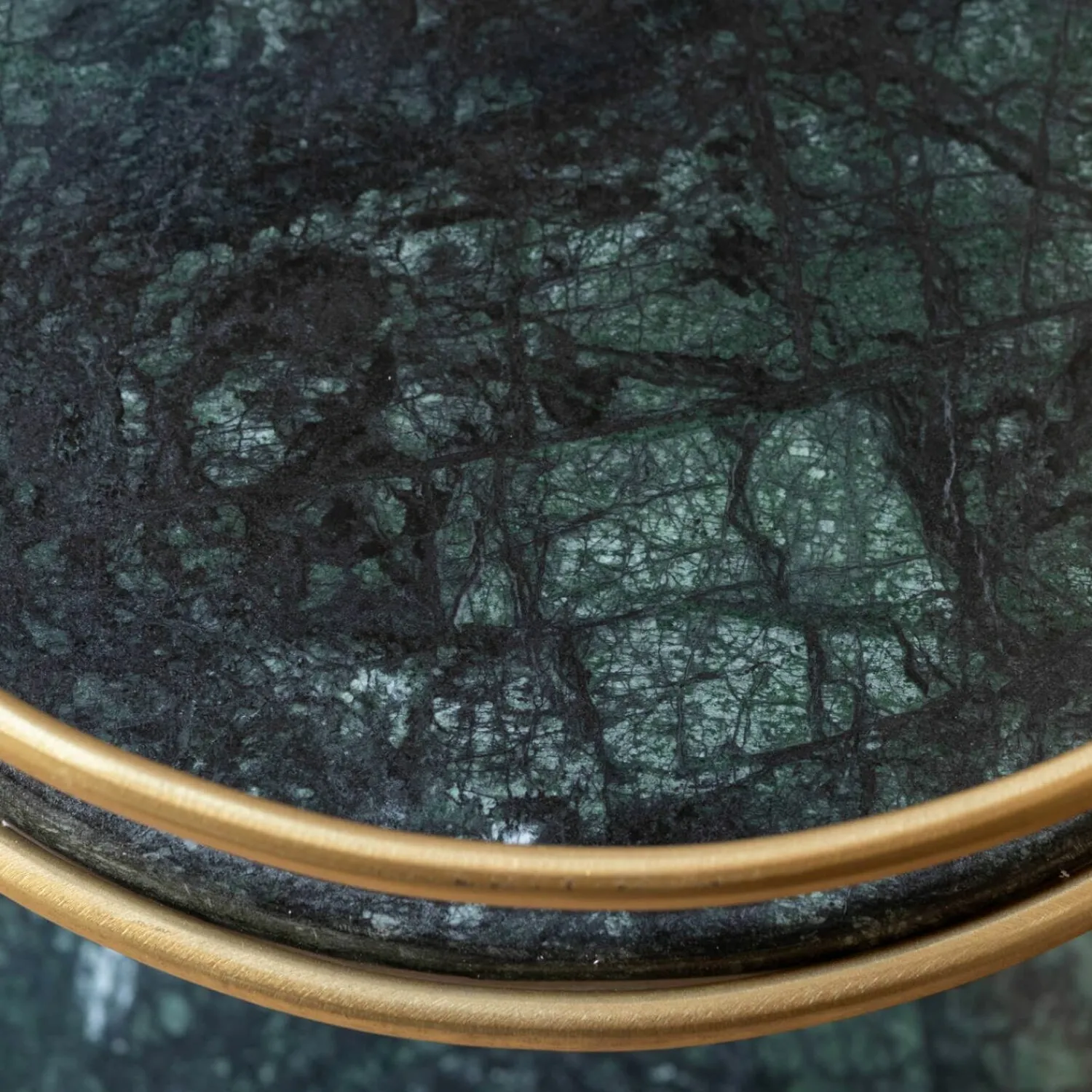 Graham & Green Round Green Marble Drinks Trolley