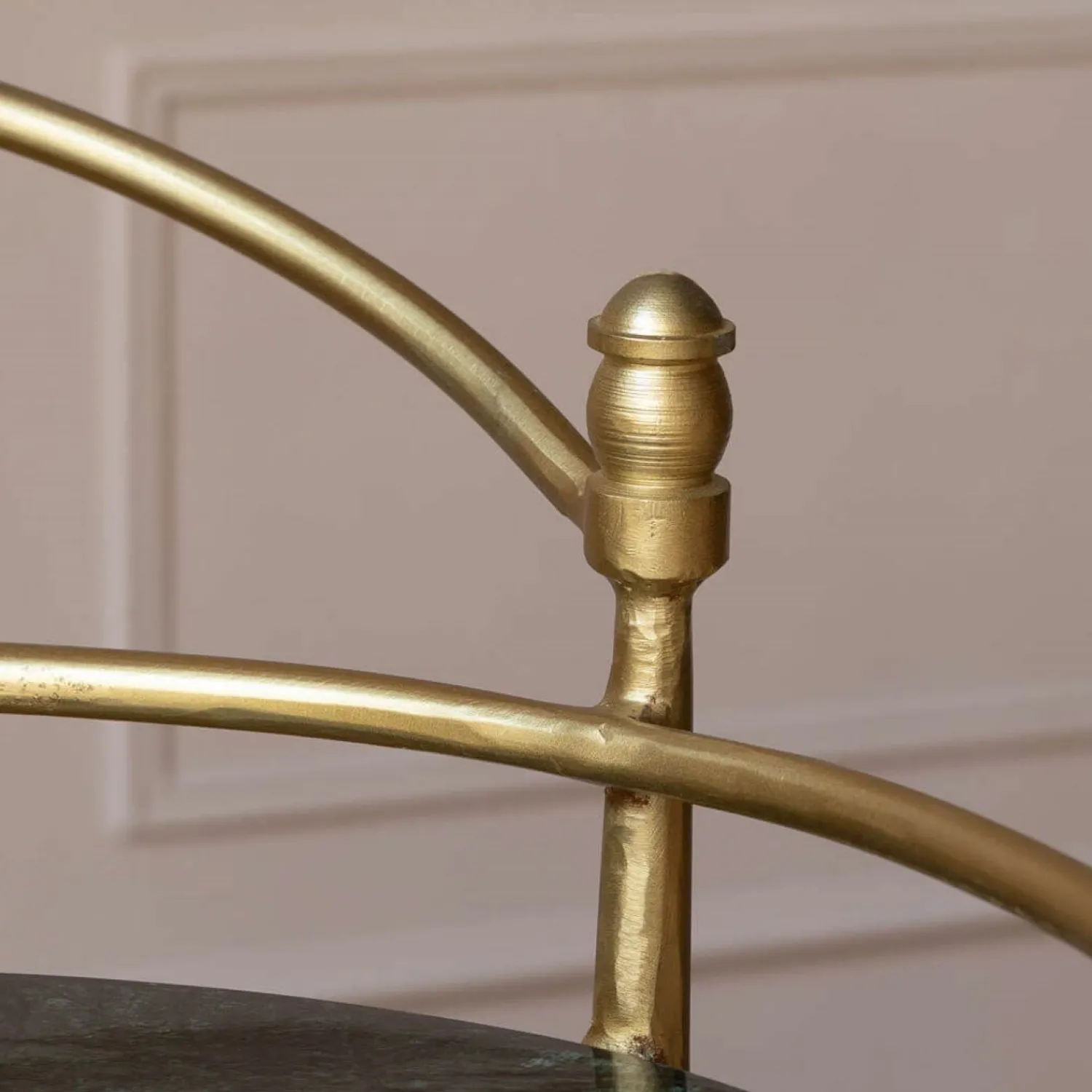 Graham & Green Round Green Marble Drinks Trolley