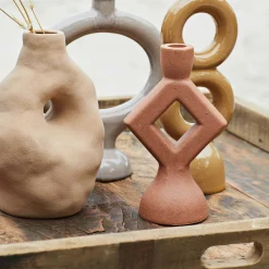 Graham & Green Rust Diamond Candle Holder