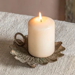 Graham & Green Rustic Leaf Candle Holder