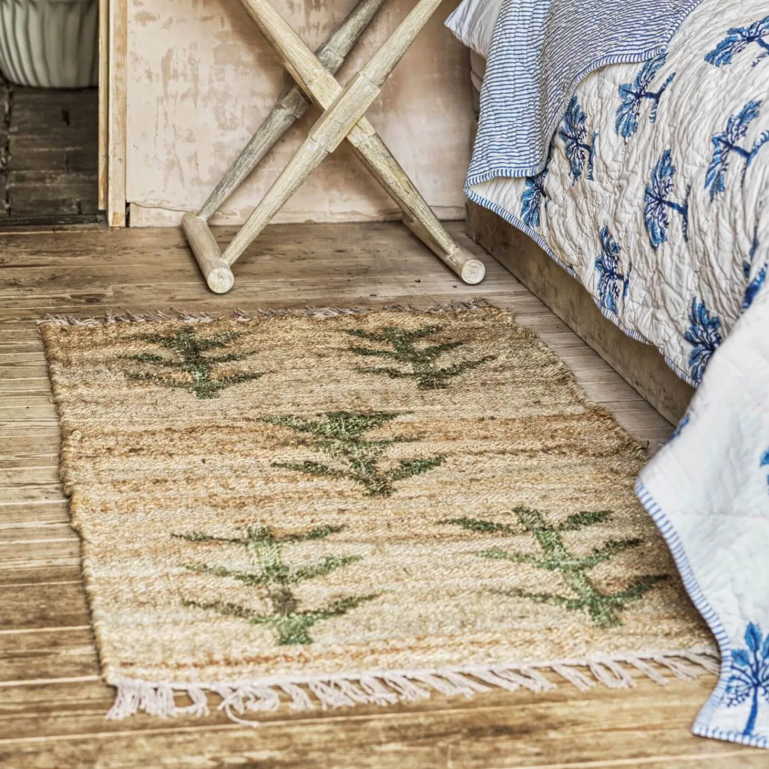 Graham & Green Sage Green Tree Rug - 120 x 60cm