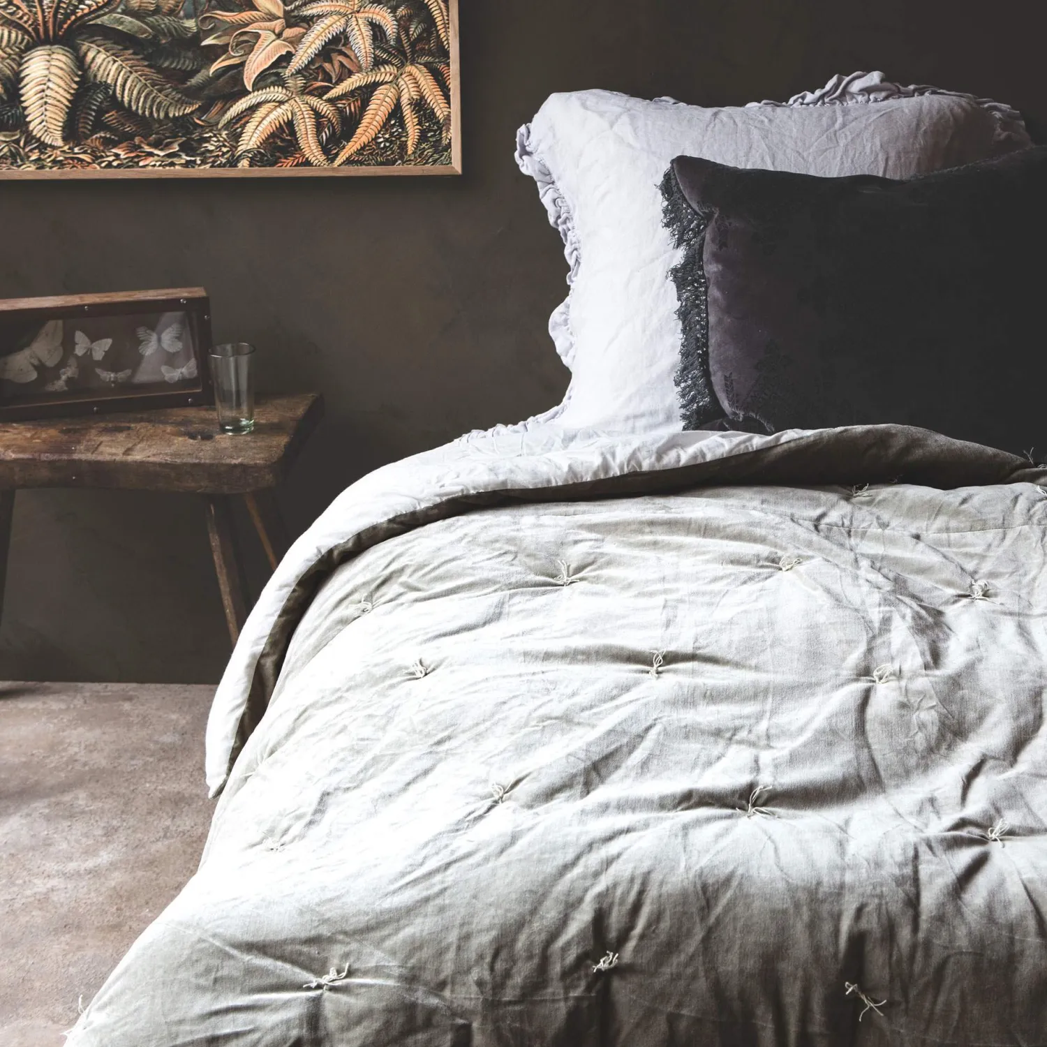 Graham & Green Sage Velvet Pebble Quilts