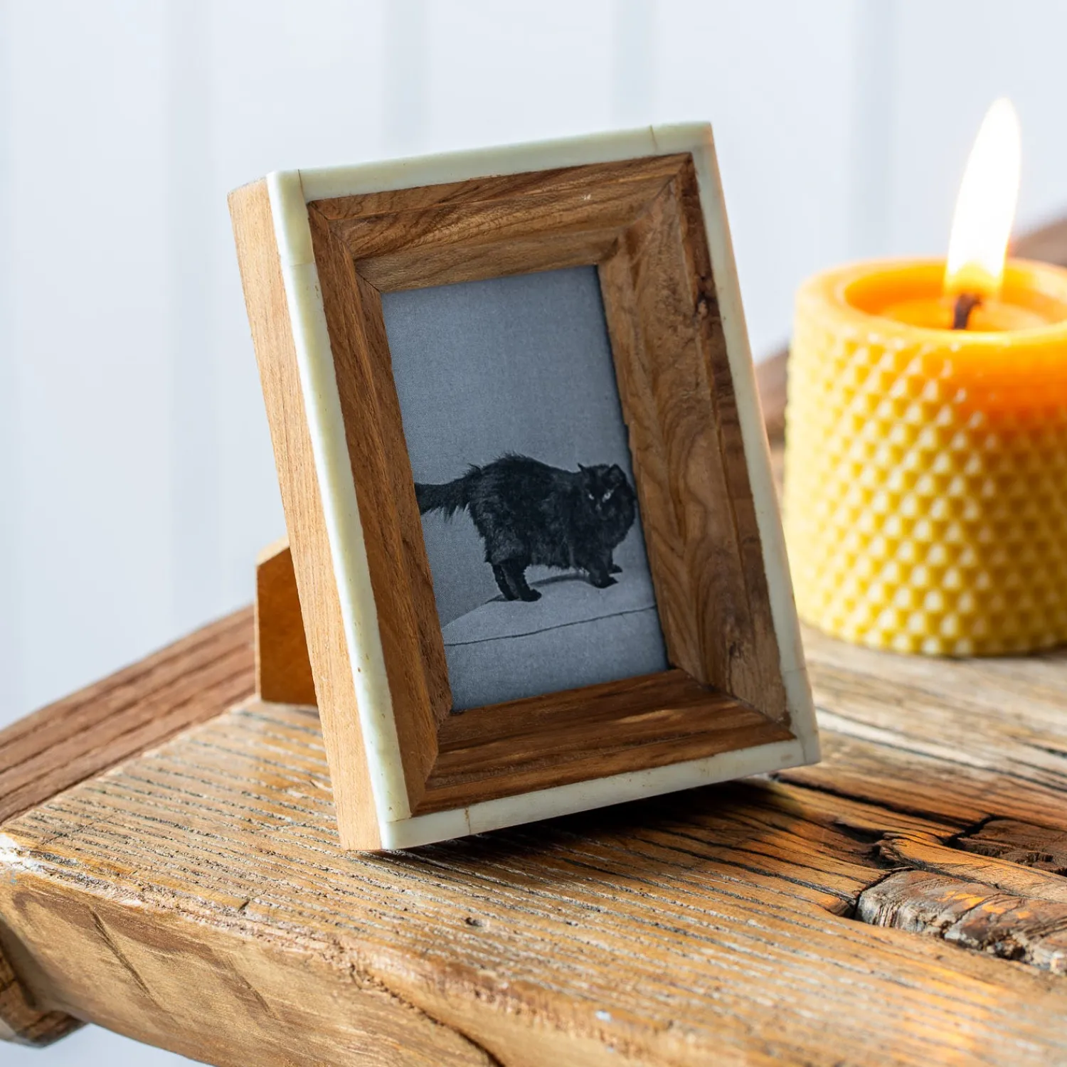 Graham & Green Sagwaan Wood and Bone Photo Frames