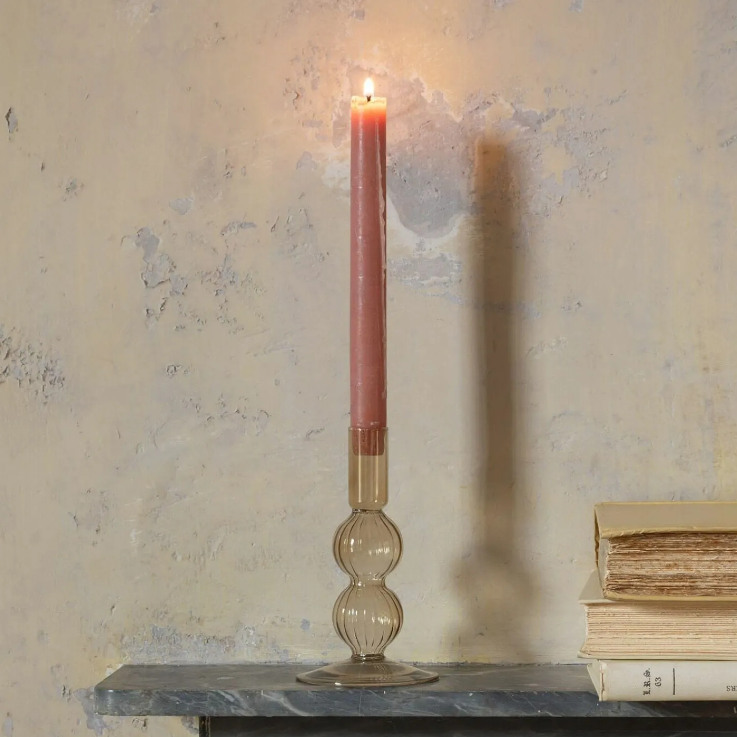 Graham & Green Sand Brown Bubble Candle Holders