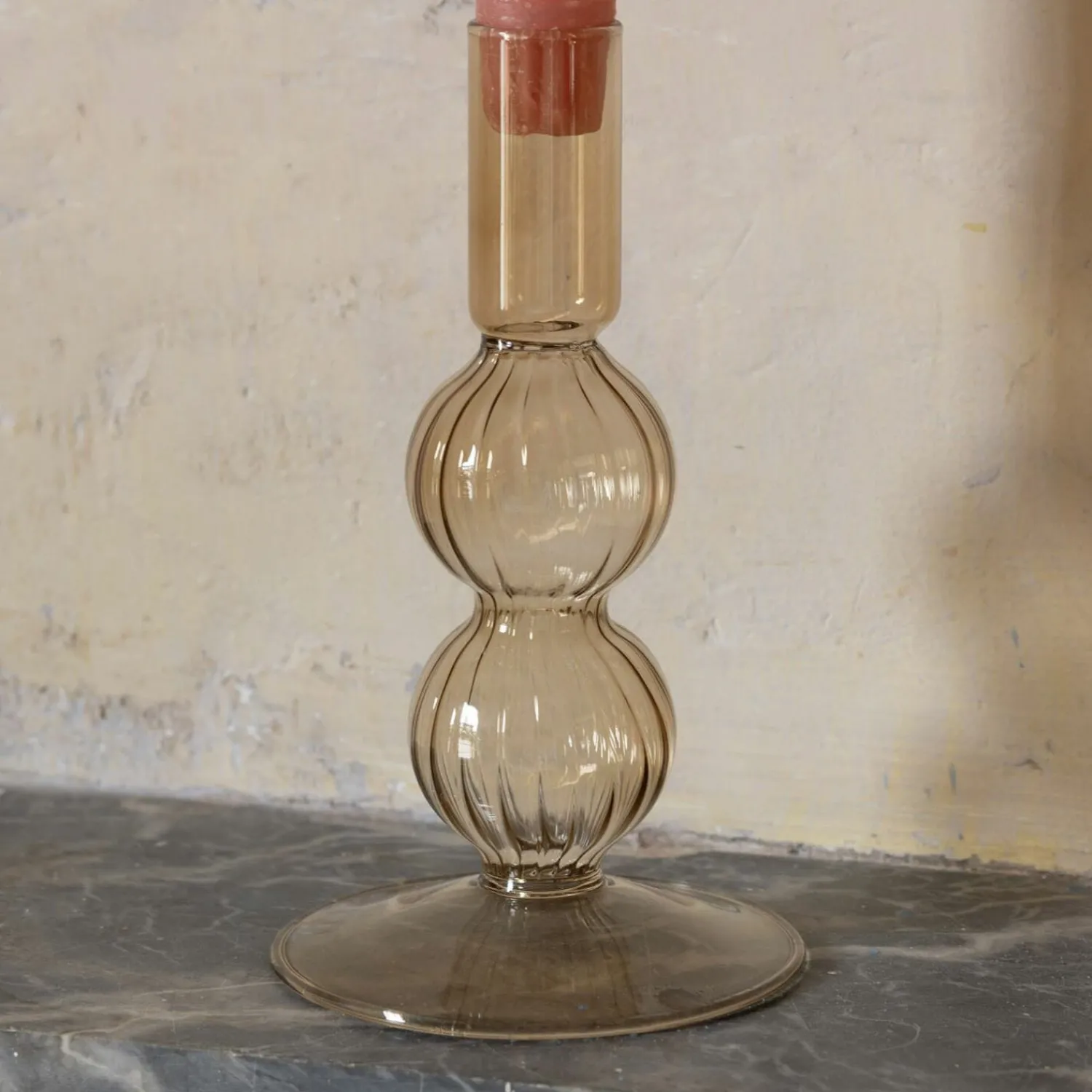 Graham & Green Sand Brown Bubble Candle Holders