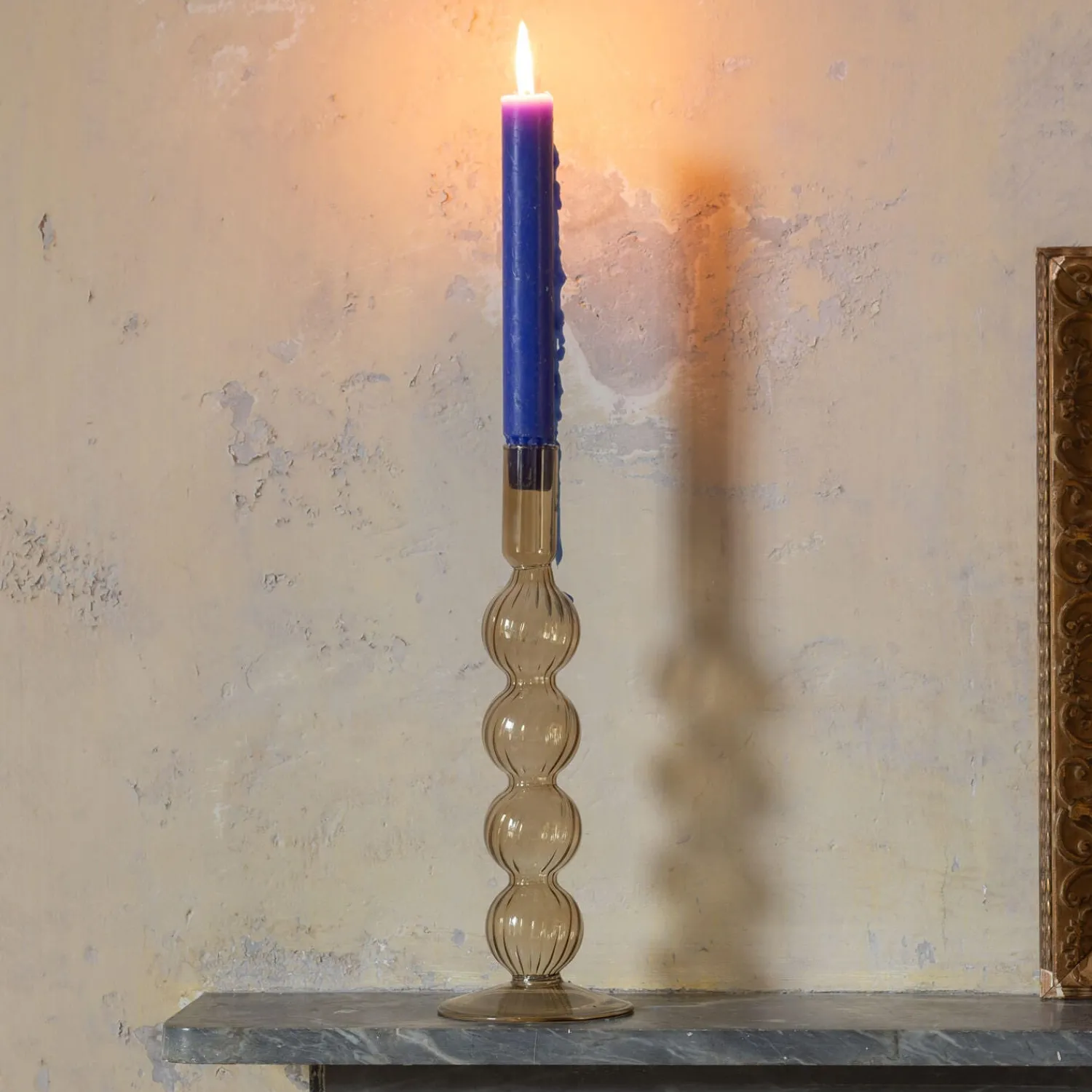 Graham & Green Sand Brown Bubble Candle Holders