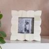 Graham & Green Scalloped White Bone Square Photo Frame