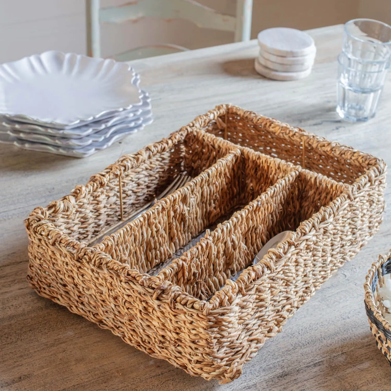 Graham & Green Seagrass Cutlery Tray