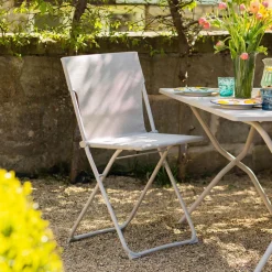 Graham & Green Seigle White Balcony Table and Four Chairs Set