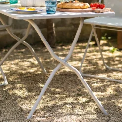Graham & Green Seigle White Balcony Table and Four Chairs Set