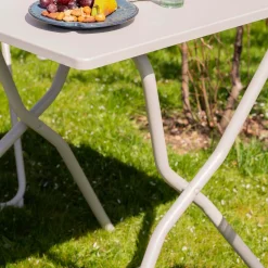 Graham & Green Seigle White Balcony Table and Two Chairs Set