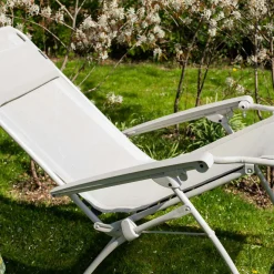 Graham & Green Seigle White Reclining Garden Chair