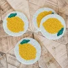 Graham & Green Set of Four Beaded Lemon Coasters