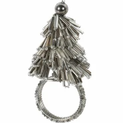 Graham & Green Set of Four Beaded Tree Napkin Rings